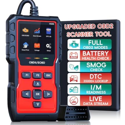 Kylimate Professional OBD2 Scanner Diagnostic Tool Car Check Engine Code Reader with Reset, Live Data, Mode 6, Mode 8 & I/M Readiness and Clear Error Codes for All OBDII/EOBD Vehicles After 1996