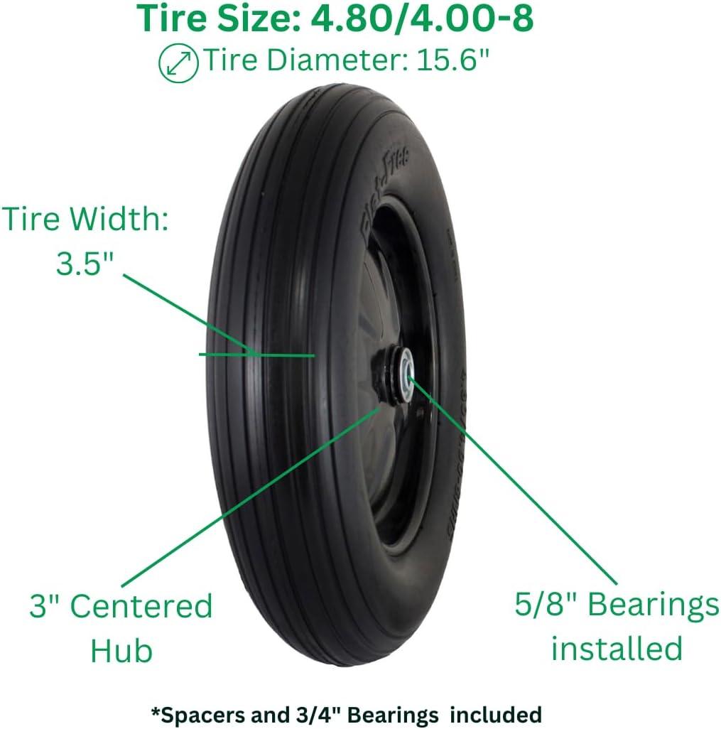 Upgrade Our Lawn gear:​ Flat⁣ Free 4.80/4.00-8 Tire Assembly