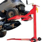 MoJack EZ Max - Riding Lawn Mower Lift, 450lb Lifting Capacity, Fits Most Residential & ZTR Mowers, Space-Saving Folding, Ideal for Mower Maintenance & Repair, Red