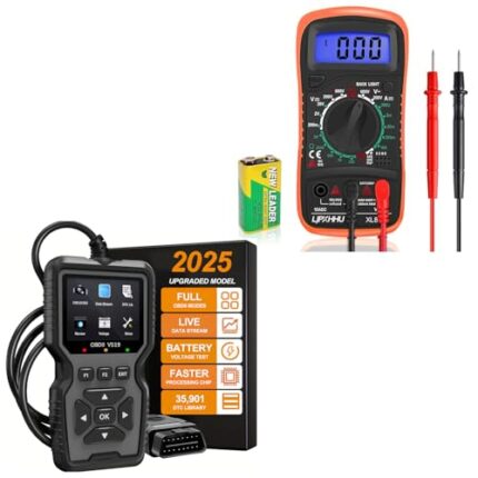 OBD2 Scanner Diagnostic Tool Car Check Engine Code Reader with Reset Professional OBD II/EOBD, Live Data, Mode 6, Mode 8 & I/M Readiness for All Vehicles After 1996, 2025 Upgraded with Digital Multime