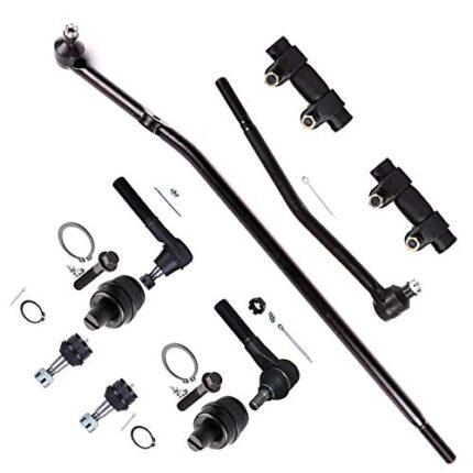 SCITOO 10pcs Front Suspension Kit Center Link Tie Rod End Adjusting Sleeve Ball Joint Fit 2003-2004 For Ford E-150 & E-150 Club Wagon 1992-2002 E-150 Econoline & E-150 Econoline Club Wagon