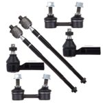 SCITOO 6pcs Suspension Kit 2 Front Stabilizer/Sway Bar Link 2 Outer Tie Rod End 2 Inner Tie Rod End fit 1998-2002 for Chevrolet Prizm 1993-2002 for Toyota Corolla 1996-2000 for Toyota for Rav4