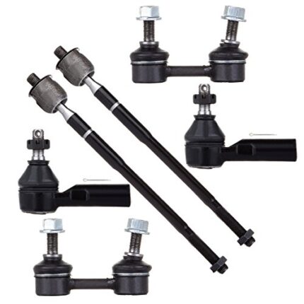 SCITOO 6pcs Suspension Kit 2 Front Stabilizer/Sway Bar Link 2 Outer Tie Rod End 2 Inner Tie Rod End fit 1998-2002 for Chevrolet Prizm 1993-2002 for Toyota Corolla 1996-2000 for Toyota for Rav4