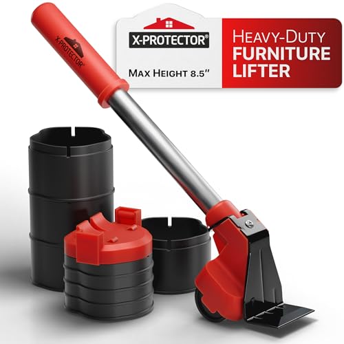 X-Protector Furniture Lifter Tool - Premium Furniture Jack Lifter Tool X-Protector Furniture Lifter Tool - Premium Furniture Jack Lifter Tool to Lift Furniture Easily - Appliance Lifter with 8.5" Adjustable Height - Ideal Jack to Lift Furniture Easily with Minimal Effort