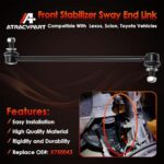 Premium Front Sway Bar End Links for Lexus Toyota Scion Models | Stabilizer Bar Kit - Image 3