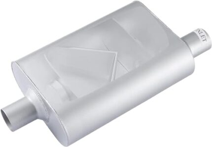 Universal Exhaust Muffler with Aggressive Sound, Anti-corrosive Muffler, Chamber Performance Mufflers for Cars, Trucks(3" offset in | 3" center out | overall 18")