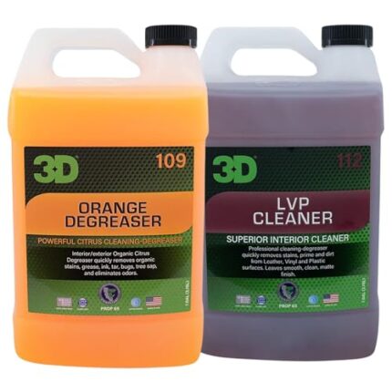 3D LVP Interior Cleaner & Orange Degreaser – Complete Interior & Exterior Cleaning Kit – Removes Dirt, Grease & Grime – 1 Gallon Each