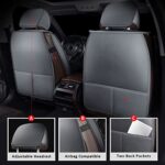 MIROZO Waterproof Leather Car Seat Covers Universal Fit SUV Sedan Grey 2PC - Image 4