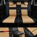 Luxury Beige Black Leather Car Seat Covers Set – Waterproof & Airbag Safe - Image 4