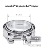 Stainless Steel V Band Clamp 3" Exhaust Flange Coupling - Universal Fit 2pc Set - Image 2