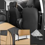Luxury Beige Black Leather Car Seat Covers Set – Waterproof & Airbag Safe - Image 5