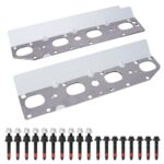 FILTERUP 5.7 Exhaust Manifold Gasket Kit with Studs Bolts Nuts Compatible with Ram 1500 2500, Dodge Charger, Challenger, Jeep, 300C 2009-2020 V8 Engines Replace# MS97083 03309 (Left & Right)
