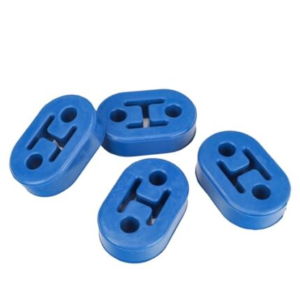Exhaust Hangers Upgrade EPDM(More Durable than Rubber) Muffler Bushing Insulator Shock Absorbent Mount Bracket 2 Hole 12mm (73mm x 47mm x 21mm) Universal Fit - 4PCS (Blue)