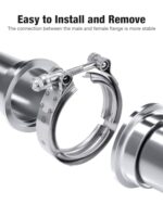 Stainless Steel V Band Clamp 3" Exhaust Flange Coupling - Universal Fit 2pc Set - Image 6