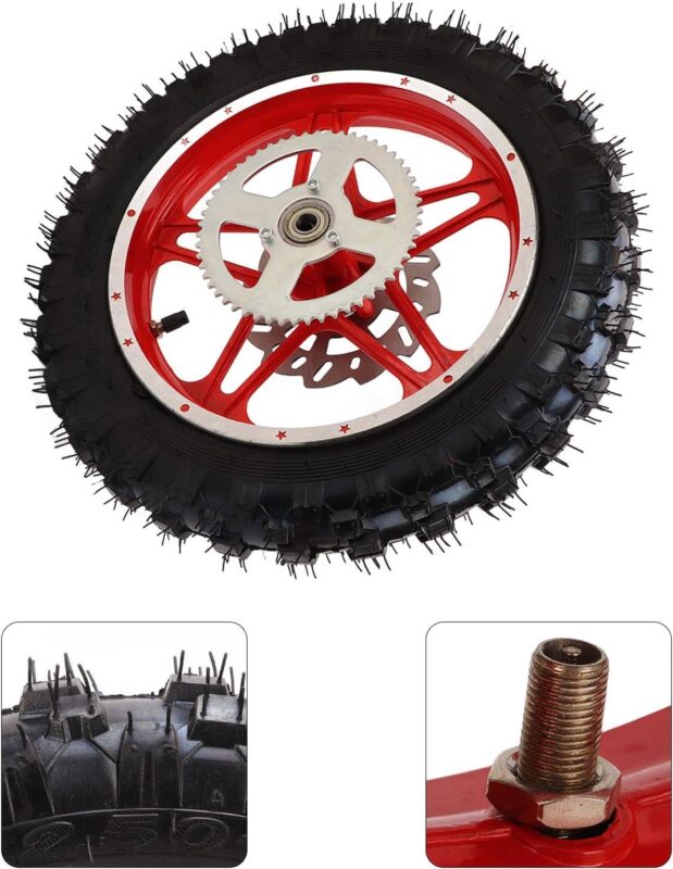 Upgrade Our Ride: Nonslip 10-Inch Pit Bike Rear Wheel Assembly