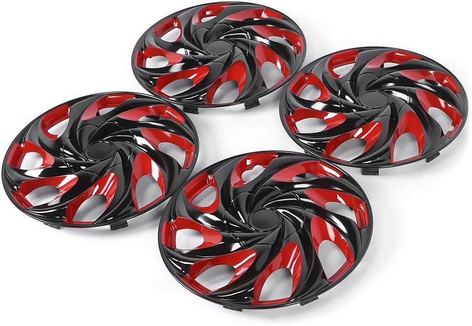 Upgrade Our Ride: Stylish 15-Inch Black & Red Hubcaps