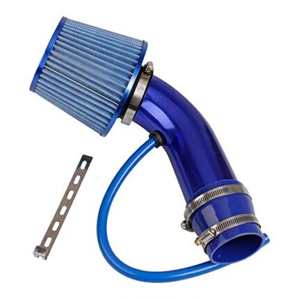 Pindex 3 Inch High Flow 76mm Cold Air Intake Induction Pipe Hose Kit with Air Filter Car Cold Air Intake Turbo Filter Aluminum Automotive Air Filter Induction Flow Hose Pipe Kit