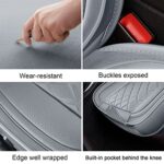 MIROZO Waterproof Leather Car Seat Covers Universal Fit SUV Sedan Grey 2PC - Image 5