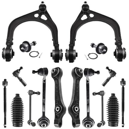 ASTARPRO - 16pcs Suspension Kit Front Upper and Lower Control Arms and Ball Joints/Tie Rod End Inner and Outer with Boot/Sway Bar Links Compatible with 2005-2010 300 Dodge Challenger Charger Magnum
