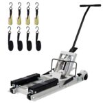 Hydraulic Motorcycle Lift Jack 1500 LBS Capacity, Foot-Operated Motorcycle Scissor Lift Table, 4.5"-15" Adjustable Height, Portable ATV Lift Jack with Wheels & Safety Lock, Grey
