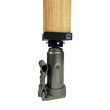 JACK STACK - Bottle Jack to Post Adaptor. Center 4x4 Post While Utilizing 1/4"" Steel to Help Prevent Post Damage., Black