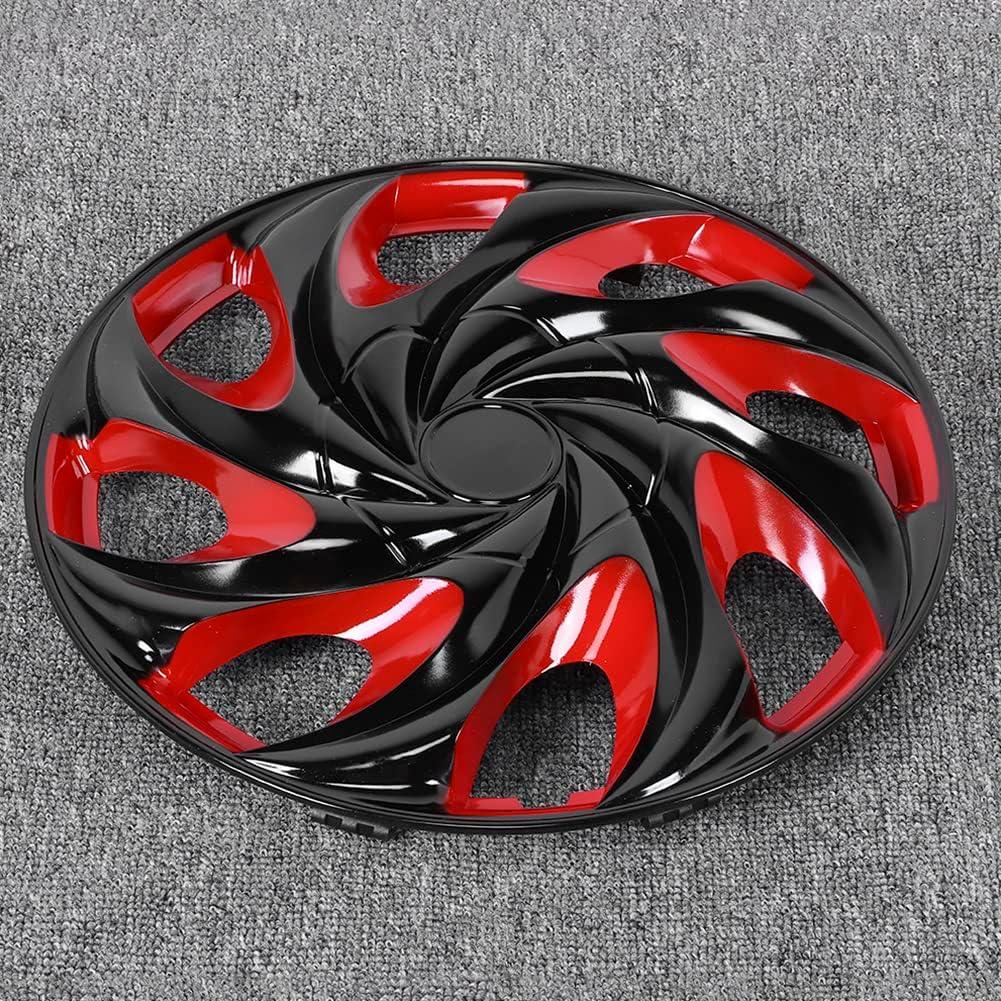 Upgrade ⁣Our Ride: Stylish 15-Inch ​Black ⁣& Red Hubcaps