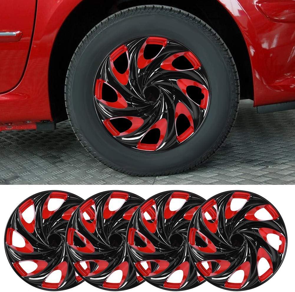 Upgrade Our Ride: Stylish 15-inch Black & ‍Red Hubcaps