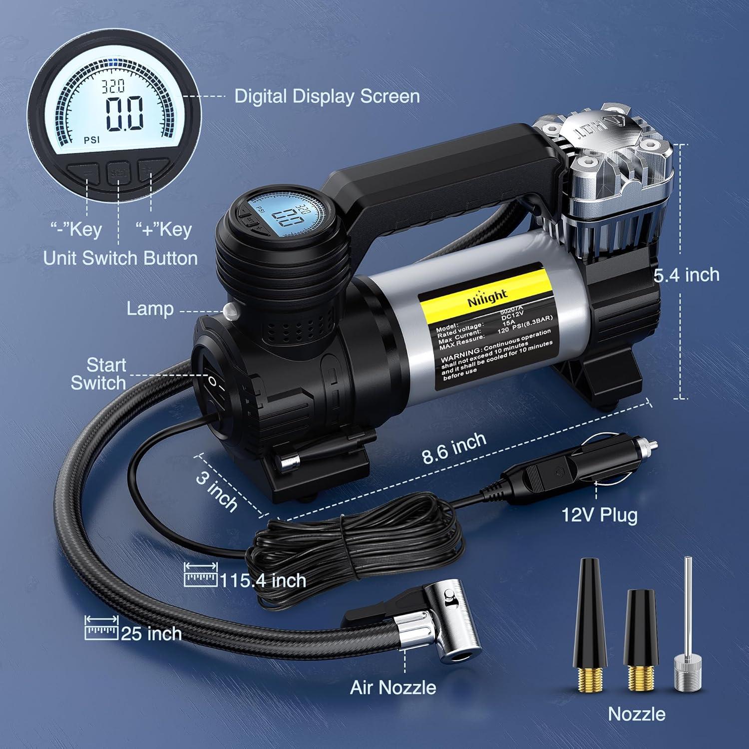 Discover ⁢Our Nilight Portable air Compressor: Fast, Easy, Safe!