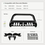 YHTAUTO 3" Bull Bar Guard with Skid Plate for Chevy Silverado HD - Image 2