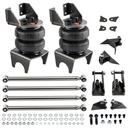 maXpeedingrods Weld-on Triangulated 4 Links Suspension Kit and 5000 lbs Air Suspension Bags Kit Universal for Trucks Cab Chassis Hotrod Ratrod