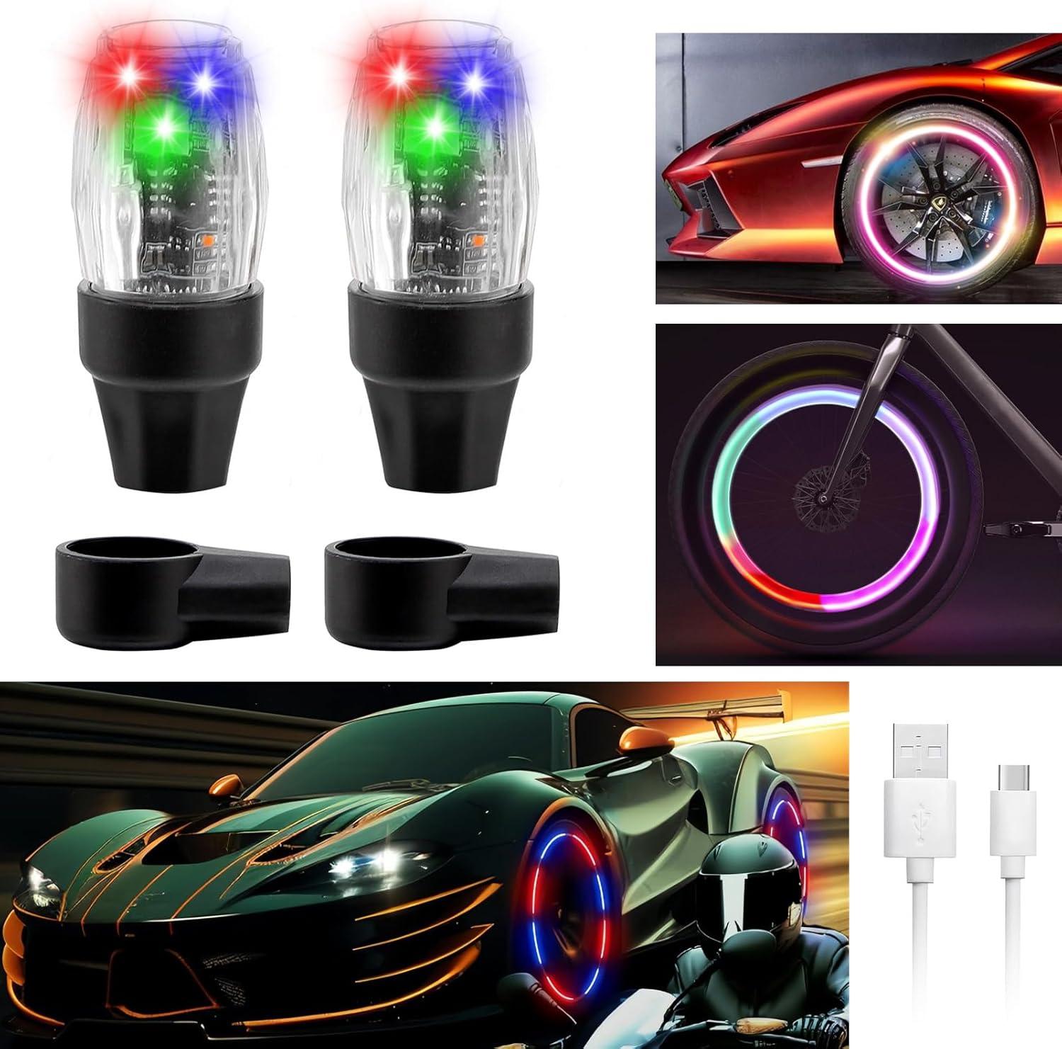 Light Up Our Ride: Vibrant LED Tire Valve Lights for Safety