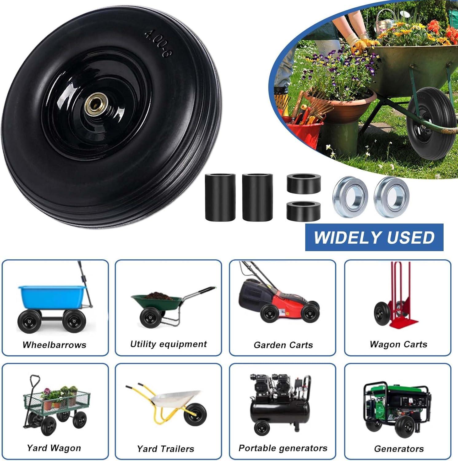 Upgrade Our wheelbarrow with 13-Inch Solid Tires for Ease!