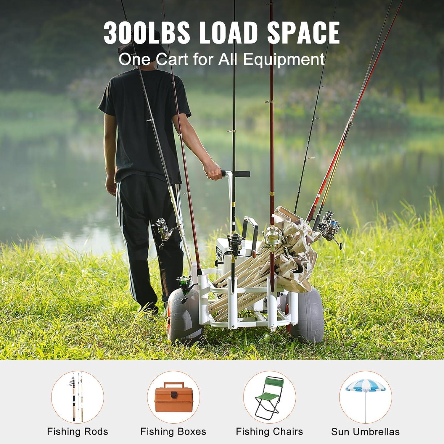 Discover Our VEVOR Beach Fishing Cart: Lightweight & Handy!