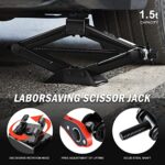 DNA MOTORING 1.5 Ton Scissor Lift Jack with Ratchet Wrench 4-15in Range - Image 3