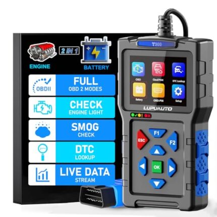 2-in-1 OBD2 Scanner Battery Tester, Professional Vehicle Check Engine Code Reader with Reset & I/M Readiness Diagnostic Tool, Live Data, Car OBDII Diagnostic Scan Tool for All Vehicles After 1996