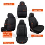 Premium Black Leather Car Seat Covers Waterproof 2PC Front Universal - Image 7