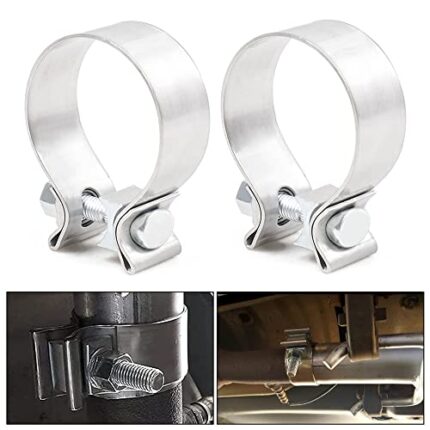 2PCS 2.5" Narrow Band Muffler Clamp for Exhaust Pipe & Tubing (2.5inch/2pcs)