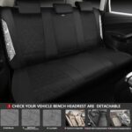 Bling Diamond Car Seat Covers: Waterproof Sparkly Universal Fit for Women, Black Silver - Image 5