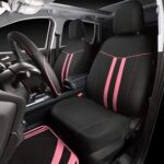 Stylish Pink & Black Universal Car Seat Covers & Floor Mats Set for Women - Image 3