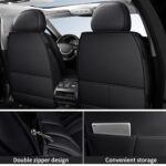 Premium Black Leather Car Seat Covers Waterproof 2PC Front Universal - Image 2