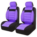 Cute Girly Car Seat Covers: 6PC 3D Foam Comfort Black Purple Universal Fit - Image 8