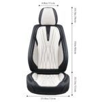 Premium Leather Car Seat Covers Set - Waterproof Full Protection SUV Sedan Truck Black White - Image 4