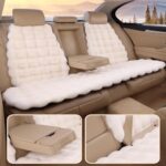 Plush Rabbit Fur Car Seat Covers Set - Soft Warm Luxury Pink Cushions 6pc - Image 4