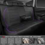 Universal Fit PU Leather Car Seat Covers: Airbag Safe, Zipper Design, Black & Purple - Image 4