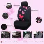 Cute Pink & Black Butterfly Car Seat Covers | Universal Fit | Women's Airbag Safe - Image 3