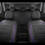 Universal Fit PU Leather Car Seat Covers: Airbag Safe, Zipper Design, Black & Purple - Image 5