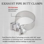 Premium 2.5" Exhaust Pipe Clamps | Heavy-Duty Stainless Steel Muffler Band (2-Pack) - Image 3