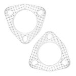 2PCS 2.25"Exhaust Gasket Set,3-Bolt Exhaust Flange Gasket with High Sealing,Multifunctional Car Accessories Header/Muffler/Catalytic Converter Gasket for Most Cars,Trucks,SUVs (2.25")