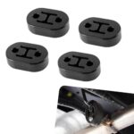 icykale 4 PCS Car Exhaust Hanger Muffler, 2 Hole Hanger Rubber Isolator Insulator Removal Tool, Universal Bushing Shock Absorbent Bracket, for Most Cars Trucks (Black)