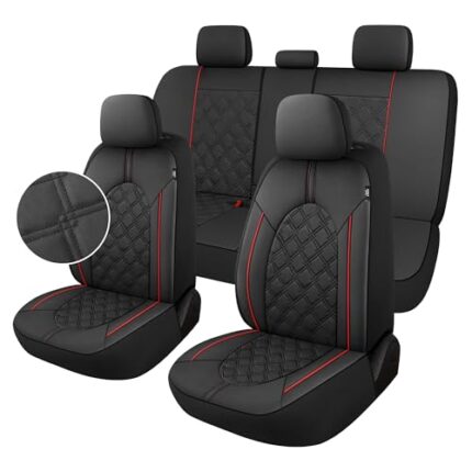 car seat covers red and black